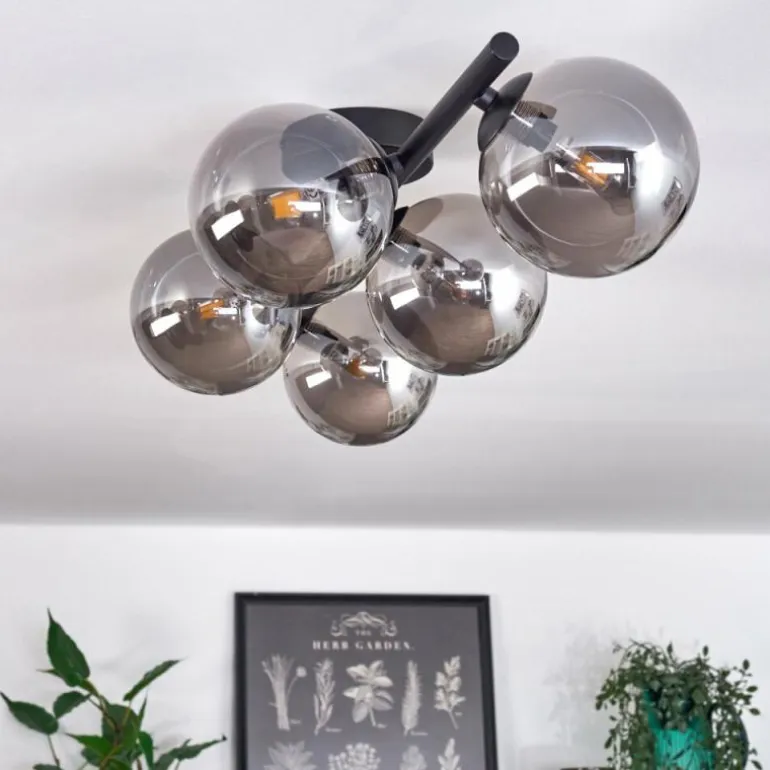 Plafonnier Chehalis Fumé, 5 lumières