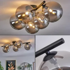 Plafonnier Chehalis Fumé, 5 lumières