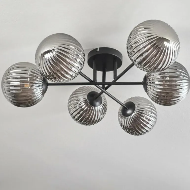 Plafonnier Chehalis Fumé, 6 lumières