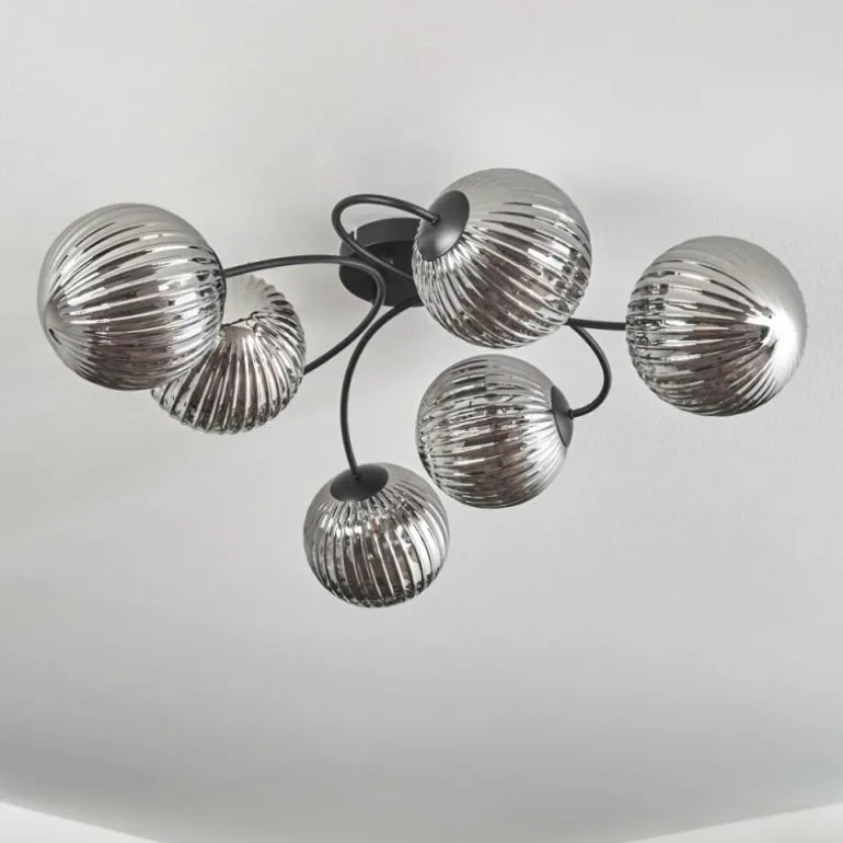 Plafonnier Chehalis Fumé, 6 lumières