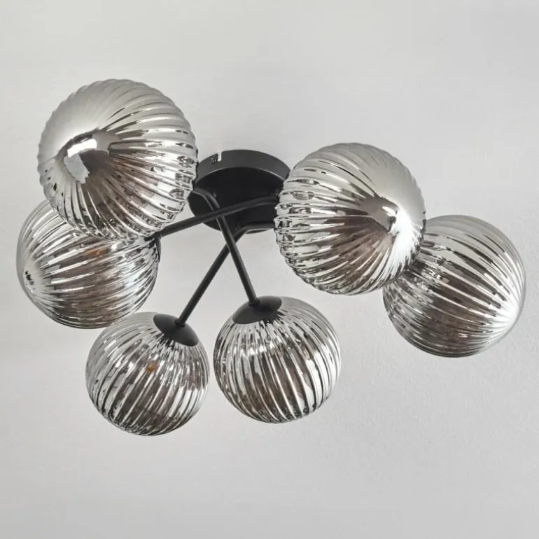 Plafonnier Chehalis Fumé, 6 lumières