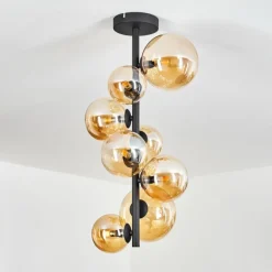 Plafonnier Chehalis Noir, 8 lumières