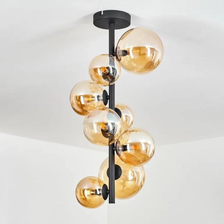 Plafonnier Chehalis Noir, 8 lumières