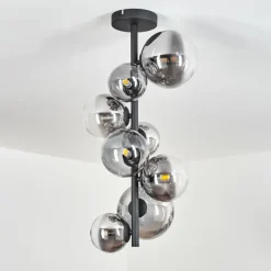 Plafonnier Chehalis Noir, 8 lumières