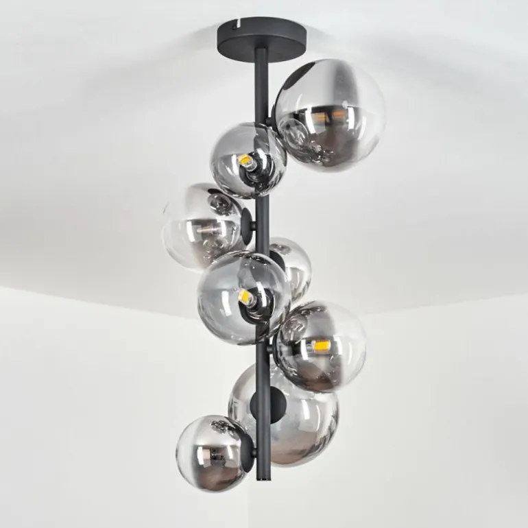 Plafonnier Chehalis Noir, 8 lumières