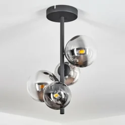 Plafonnier Chehalis Noir, 4 lumières