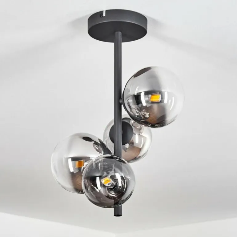 Plafonnier Chehalis Noir, 4 lumières