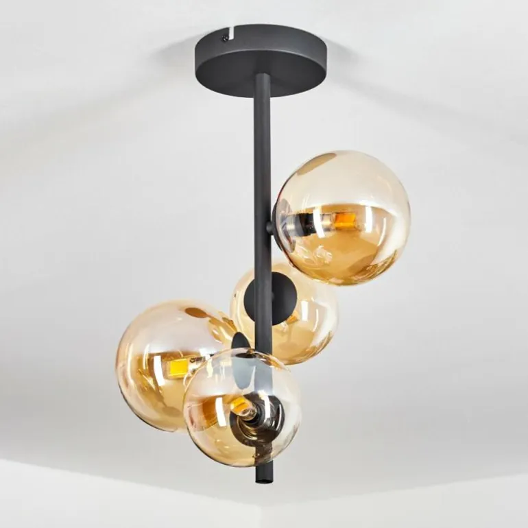 Plafonnier Chehalis Noir, 4 lumières