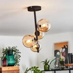 Plafonnier Chehalis Noir, 4 lumières