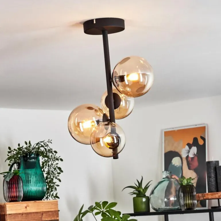 Plafonnier Chehalis Noir, 4 lumières