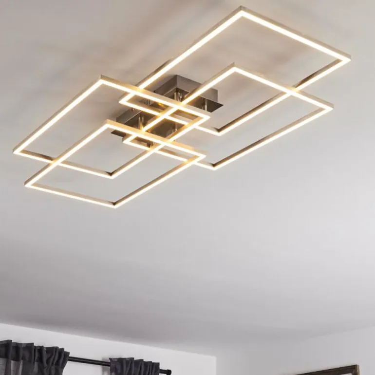 Plafonnier Cheka LED Aluminium, 4 lumières, Télécommandes