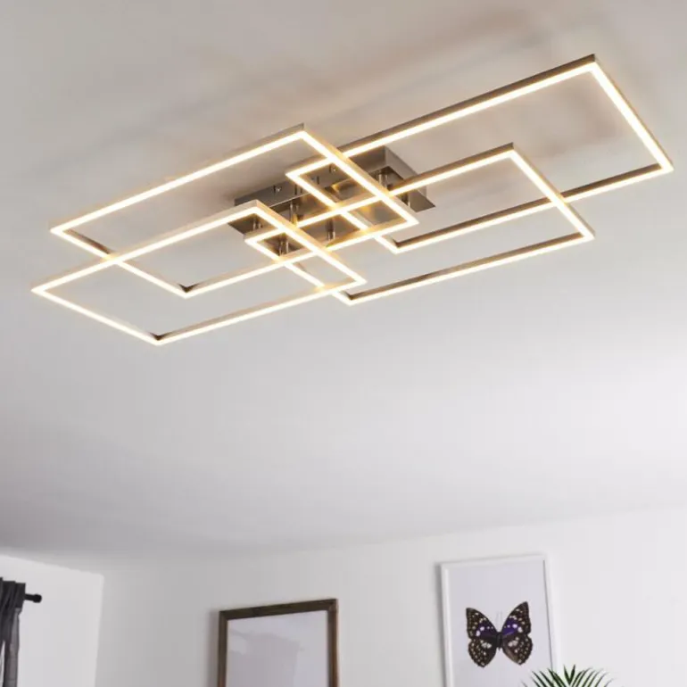 Plafonnier Cheka LED Aluminium, 4 lumières, Télécommandes