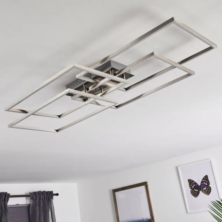 Plafonnier Cheka LED Aluminium, 4 lumières, Télécommandes