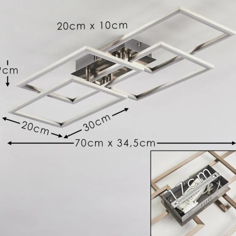 Plafonnier Cheka LED Aluminium, 4 lumières