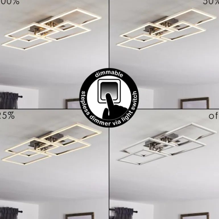 Plafonnier Cheka LED Aluminium, 4 lumières