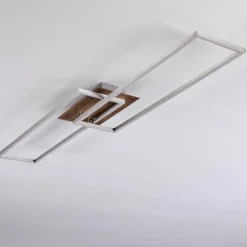 Plafonnier Cheka LED Brun, Nickel mat, 2 lumières, Télécommandes