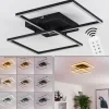 Plafonnier Cheka LED Noir, 2 lumières, Télécommandes
