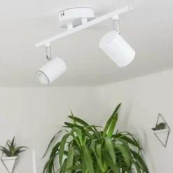 Plafonnier Chennai LED Chrome, Blanc, 2 lumières