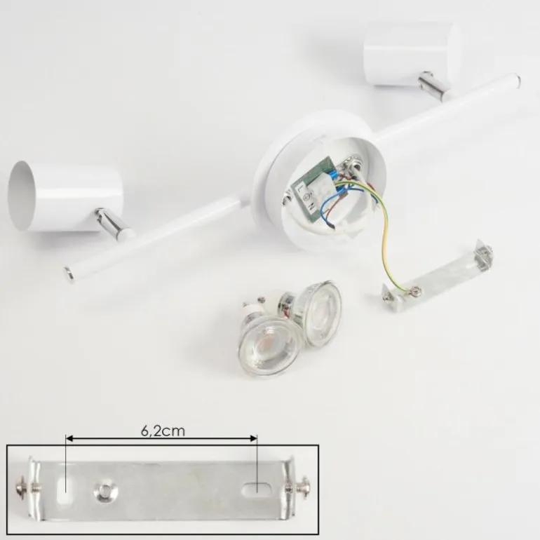 Plafonnier Chennai LED Chrome, Blanc, 2 lumières