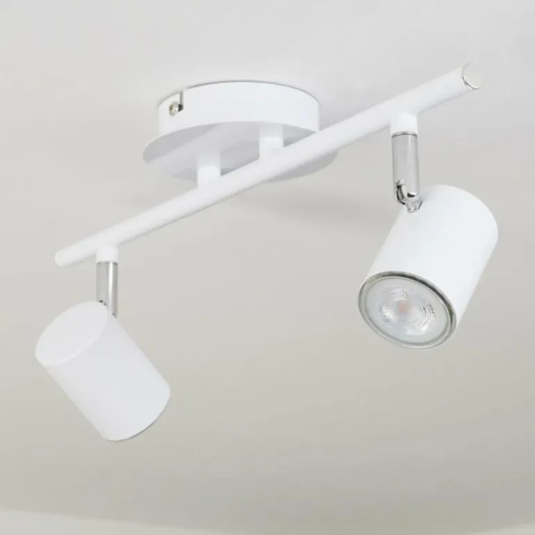Plafonnier Chennai LED Chrome, Blanc, 2 lumières