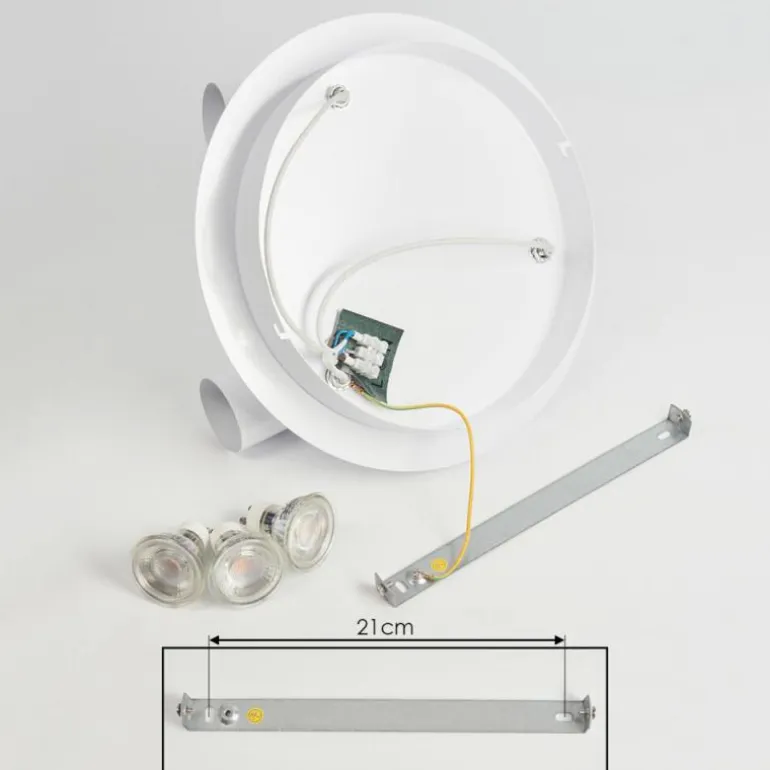 Plafonnier Chennai LED Chrome, Blanc, 3 lumières