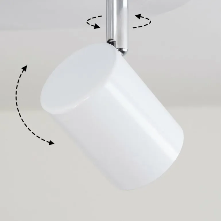 Plafonnier Chennai LED Chrome, Blanc, 3 lumières