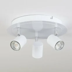 Plafonnier Chennai LED Chrome, Blanc, 3 lumières