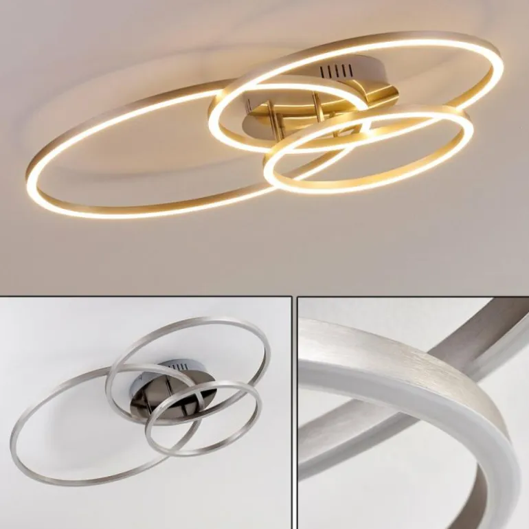 Plafonnier Chilkat LED Nickel mat, 1 lumière