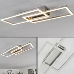 Plafonnier Chilkat LED Nickel mat, 1 lumière