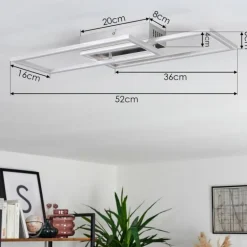 Plafonnier Chilkat LED Nickel mat, 1 lumière