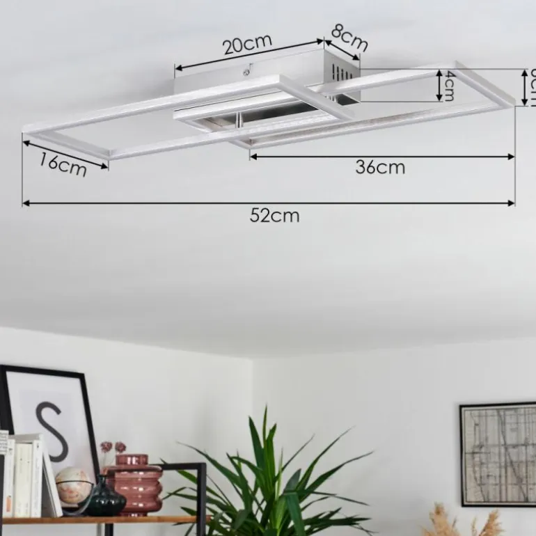 Plafonnier Chilkat LED Nickel mat, 1 lumière