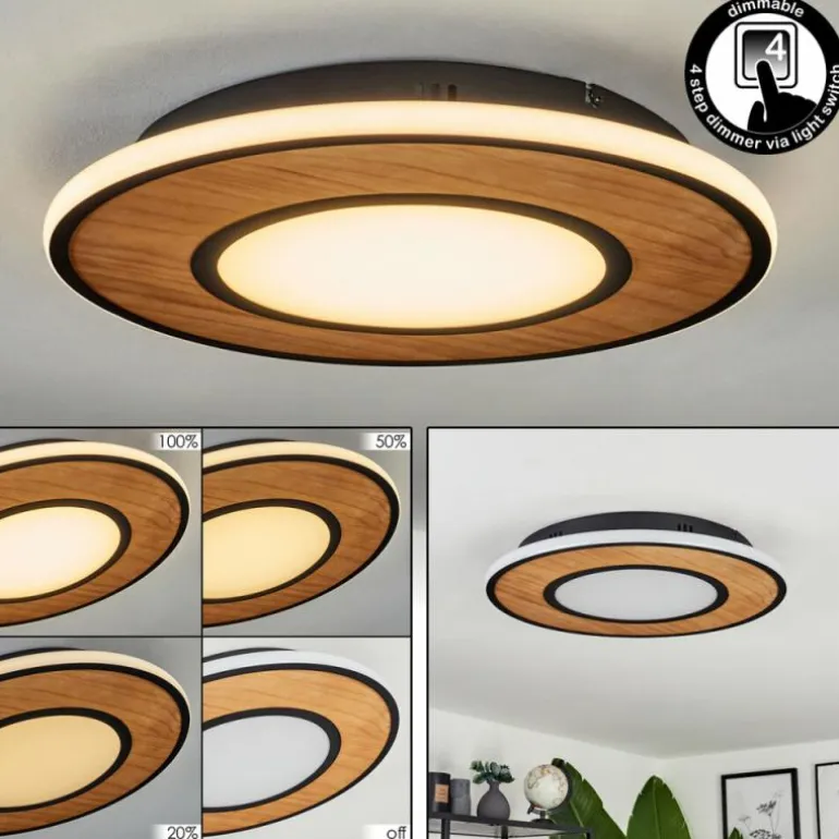 Plafonnier Chrop LED Noir, 1 lumière