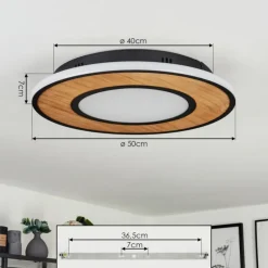 Plafonnier Chrop LED Noir, 1 lumière