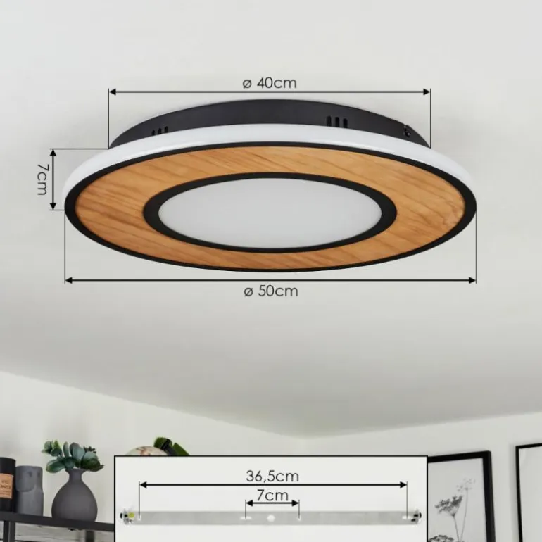 Plafonnier Chrop LED Noir, 1 lumière