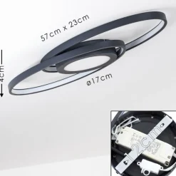 Plafonnier Chunky LED Gris, 1 lumière