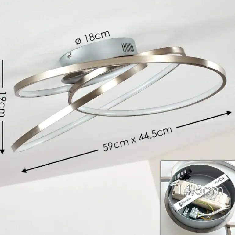 Plafonnier Chute LED Nickel mat, 1 lumière