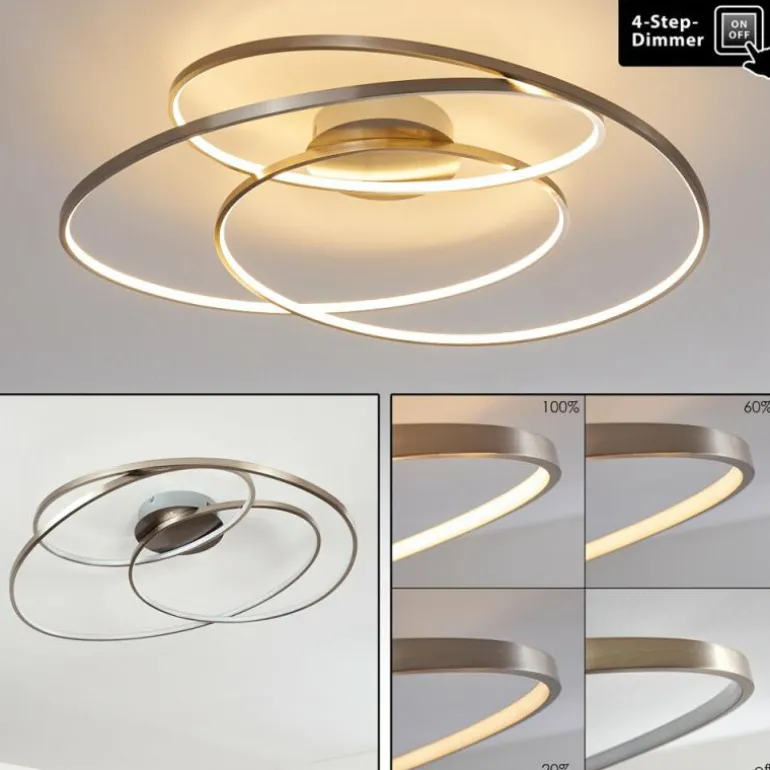 Plafonnier Chute LED Nickel mat, 1 lumière
