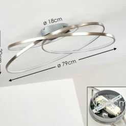 Plafonnier Chute LED Nickel mat, 1 lumière
