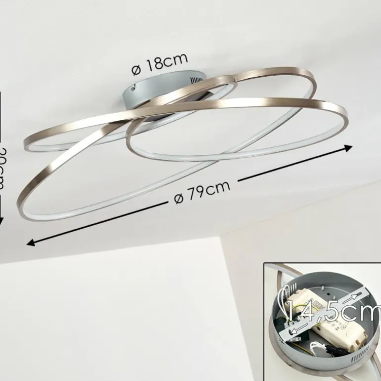 Plafonnier Chute LED Nickel mat, 1 lumière