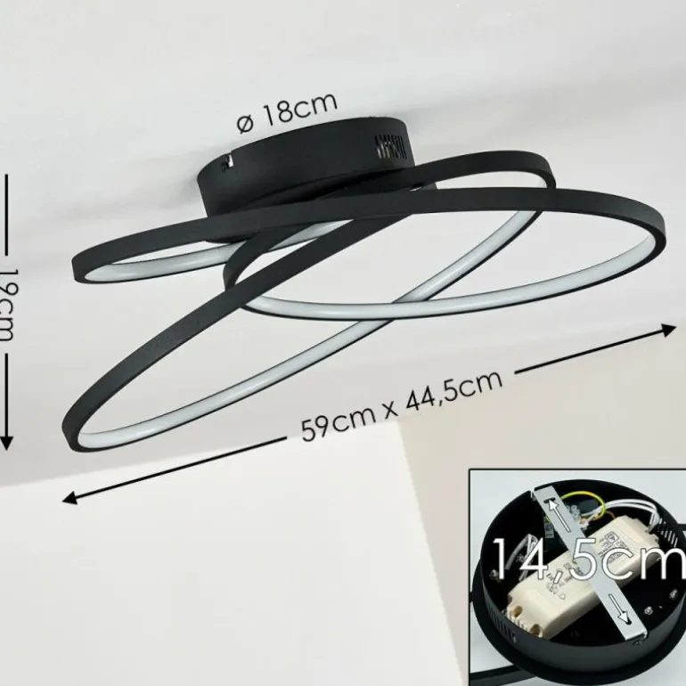 Plafonnier Chute LED Noir, 1 lumière