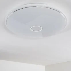 Plafonnier Cirque LED Chrome, 1 lumière, Télécommandes, Changeur de couleurs