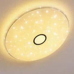 Plafonnier Cirque LED Chrome, 1 lumière, Télécommandes, Changeur de couleurs