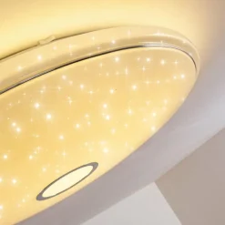 Plafonnier Cirque LED Chrome, 1 lumière, Télécommandes, Changeur de couleurs