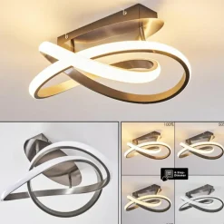 Plafonnier Cochato LED Nickel mat, 1 lumière