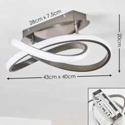 Plafonnier Cochato LED Nickel mat, 1 lumière