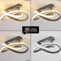 Plafonnier Cochato LED Nickel mat, 1 lumière