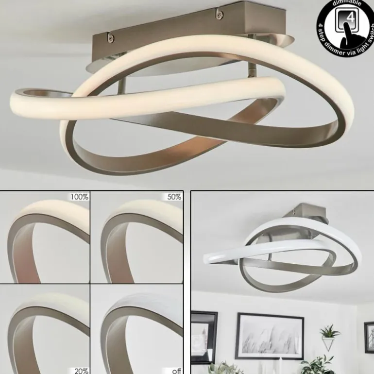 Plafonnier Cochato LED Nickel mat, 1 lumière