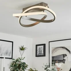 Plafonnier Cochato LED Nickel mat, 1 lumière
