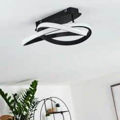 Plafonnier Cochato LED Noir, Blanc, 2 lumières