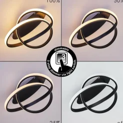Plafonnier Cochato LED Noir, Blanc, 2 lumières